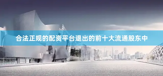 合法正规的配资平台退出的前十大流通股东中
